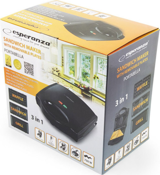 Esperanza EKT006K 700W για 2 Τοστ Μαύρη - Image 3