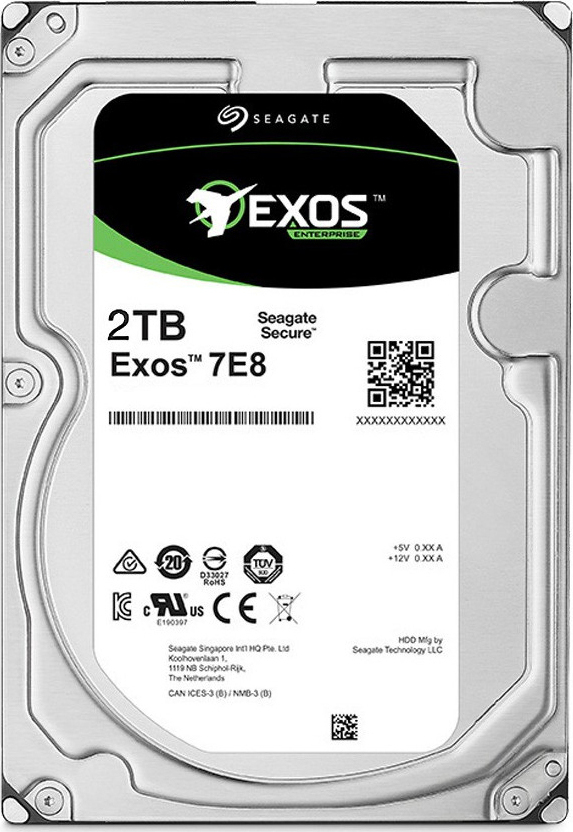 Seagate Exos 7E8 2TB HDD Σκληρός Δίσκος 3.5" SATA III 7200rpm με 256MB Cache για Desktop / NAS / Server / Καταγραφικό ST2000NM000A - Image 2