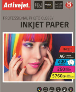 Active Jet Premium Photo Glossy Φωτογραφικό Χαρτί A6 (10x15) 260gr/m² για Εκτυπωτές Inkjet 200 Φύλλα (AP6-260GR200)