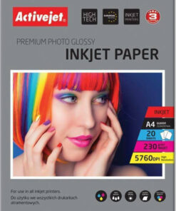 Active Jet Premium Photo Glossy Φωτογραφικό Χαρτί A4 (21x30) 230gr/m² για Εκτυπωτές Inkjet 20 Φύλλα