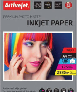 Active Jet Premium Photo Matte Φωτογραφικό Χαρτί A4 (21x30) 125gr/m² για Εκτυπωτές Inkjet 100 Φύλλα