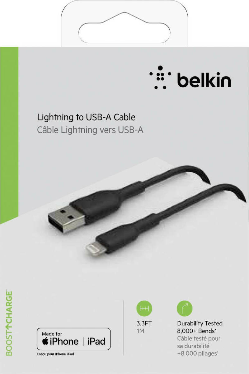 Belkin Regular USB to Lightning Cable Μαύρο 1m (CAA001bt1MBK) - Image 2