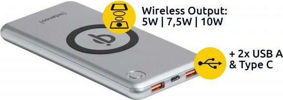 Intenso WPD10000 Wireless 10000mAh 10W Ασημί - Image 3