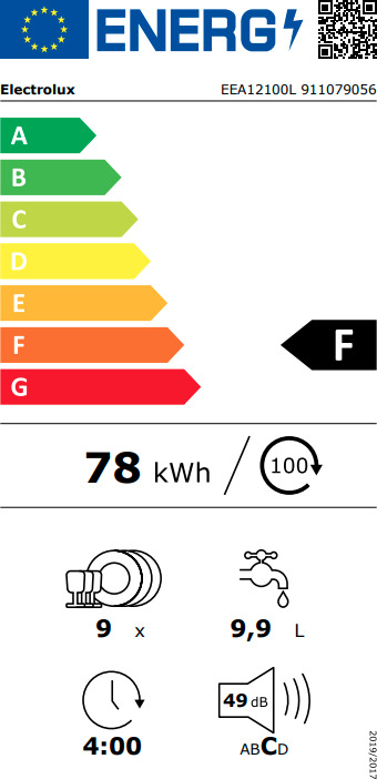 Electrolux Πλήρως Εντοιχιζόμενο για 9 Σερβίτσια Π45xY82εκ. EEA12100L - Image 6