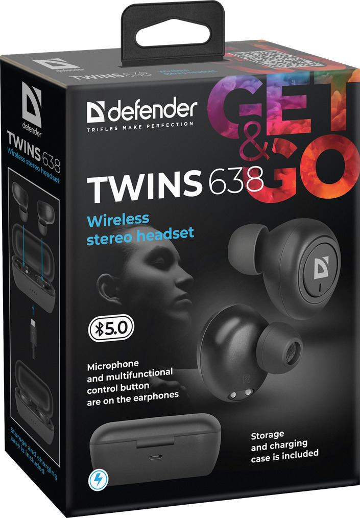 Defender Twins 638 In-ear Μαύρα - Image 7