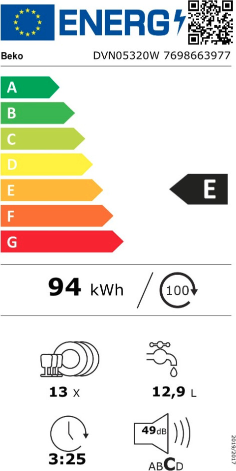 Beko Ελεύθερο Πλυντήριο Πιάτων για 13 Σερβίτσια Π59.8xY85εκ. Λευκό DVN05320W - Image 5