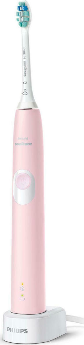 Philips Sonicare ProtectiveClean 4300 Ηλεκτρική Οδοντόβουρτσα με Χρονομετρητή και Αισθητήρα Πίεσης Ροζ