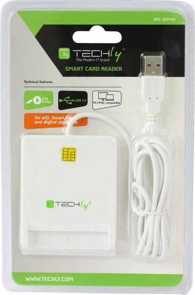 Techly Card Reader USB 2.0 για SmartCard Λευκό - Image 2