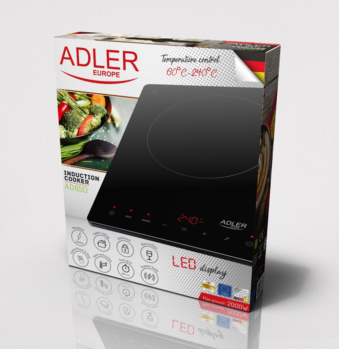 Adler AD-6513 Επιτραπέζια Εστία Επαγωγική Μονή Μαύρη - Image 9