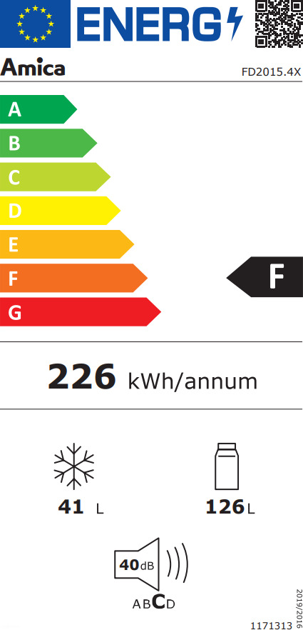 Amica Δίπορτο 167lt Inox FD2015.4X - Image 5