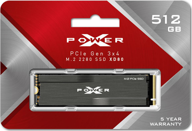 Silicon Power PCIe Gen 3x4 XD80 SSD 512GB M.2 NVMe PCI Express 3.0 SP512GBP34XD8005 - Image 2