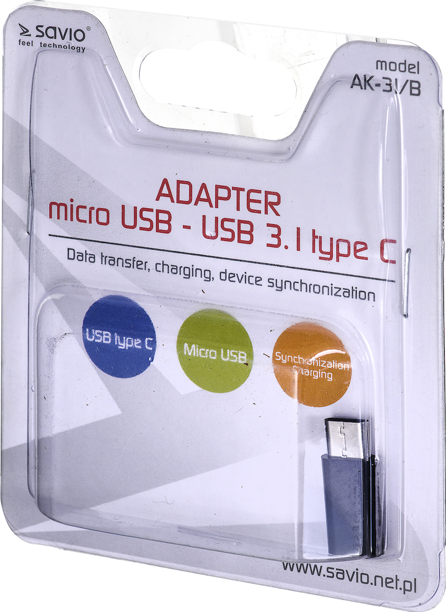Savio micro USB female σε USB-C male 1τμχ (AK-31/B) - Image 3