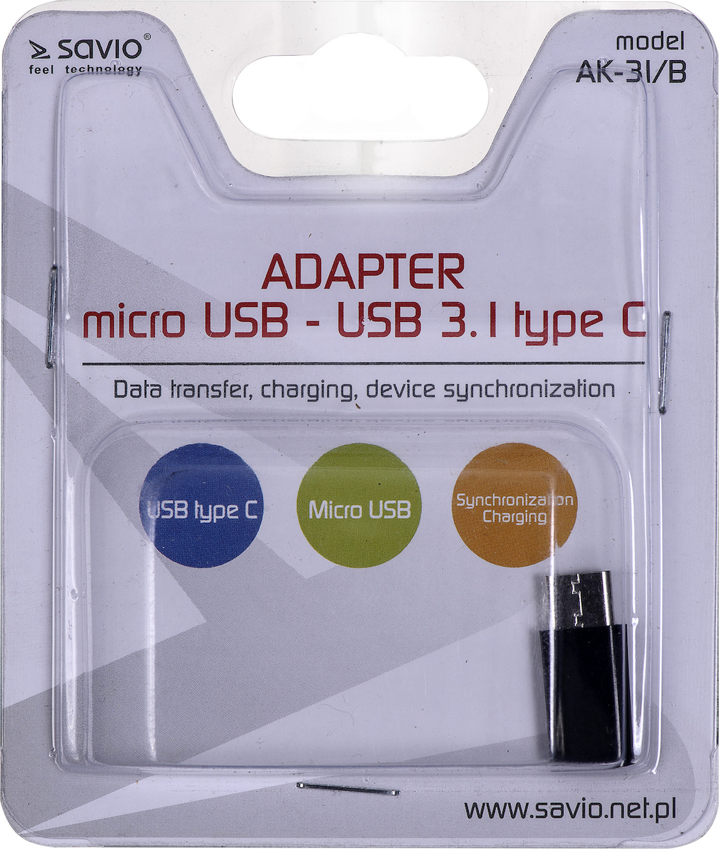 Savio micro USB female σε USB-C male 1τμχ (AK-31/B) - Image 4