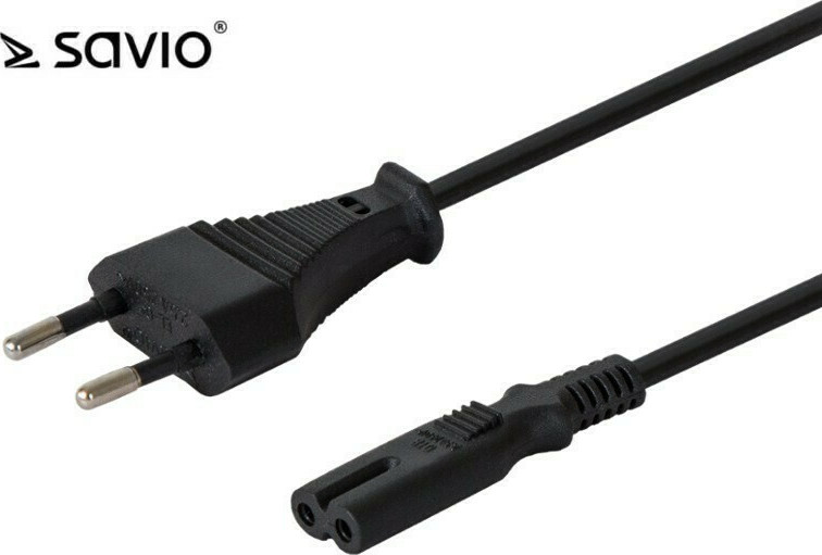 Savio Euro - IEC C7 Cable 3m Μαύρο (CL-105) - Image 2