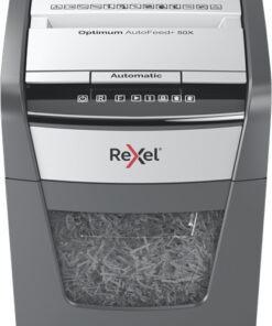 Rexel Καταστροφέας Εγγράφων AutoFeed + 50X Cross Cut 50 Φύλλων με Κάδο 20lt
