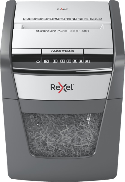 Rexel Καταστροφέας Εγγράφων AutoFeed + 50X Cross Cut 50 Φύλλων με Κάδο 20lt