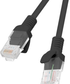 Lanberg U/UTP Cat.5e Cable 1m Μαύρο (PCU5-10CC-0100-BK)
