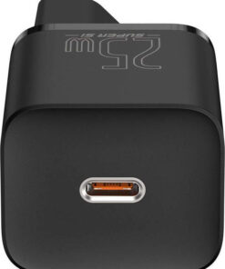 Alternative view of Baseus Φορτιστής με Θύρα USB-C και Καλώδιο USB-C - USB-C 25W Μαύρος (Super Si)