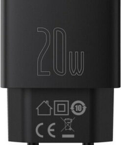 Alternative view of Baseus Φορτιστής Χωρίς Καλώδιο με Θύρα USB-A και Θύρα USB-C 20W Power Delivery / Quick Charge 3.0 Μαύρος (Compact)