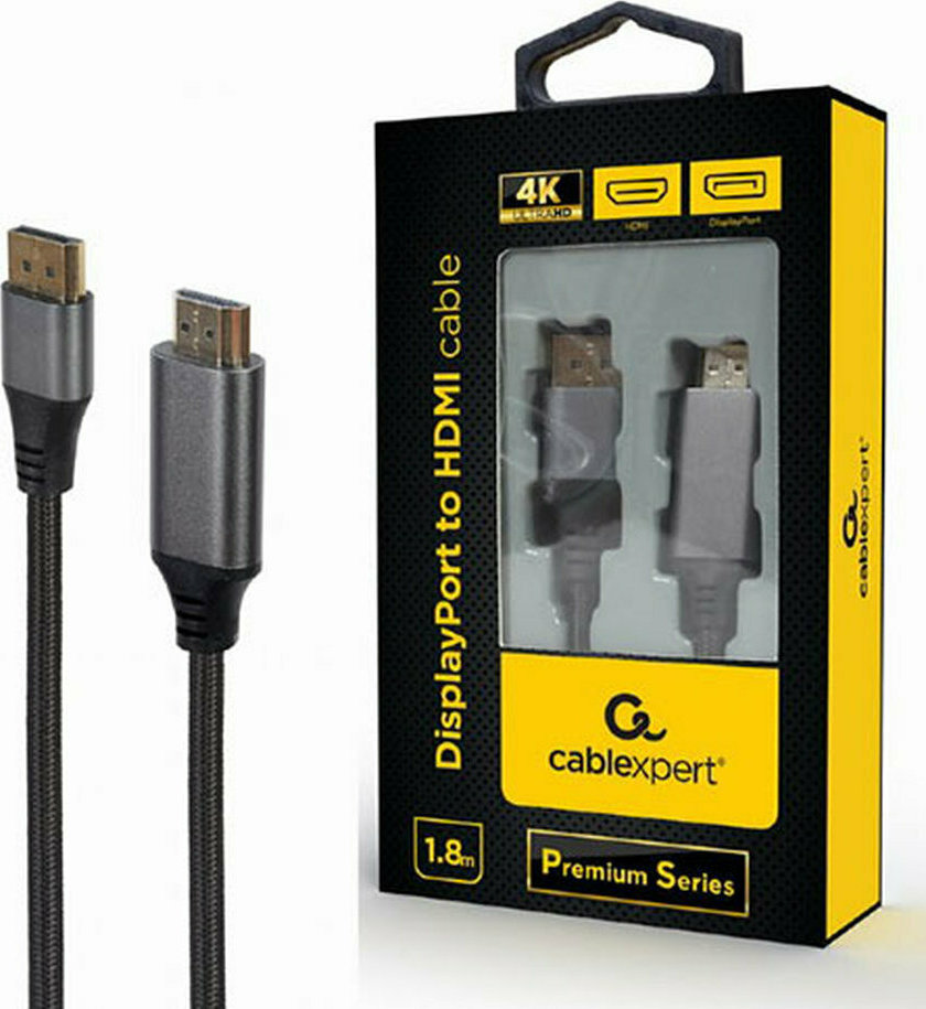 Gembird Cable DisplayPort male - HDMI male 1.8m Μαύρο (CC-DP-HDMI-4K-6) - Image 3