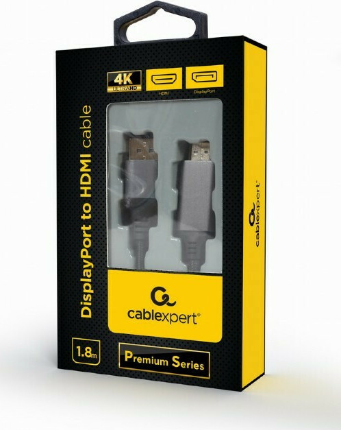 Gembird Cable DisplayPort male - HDMI male 1.8m Μαύρο (CC-DP-HDMI-4K-6) - Image 2