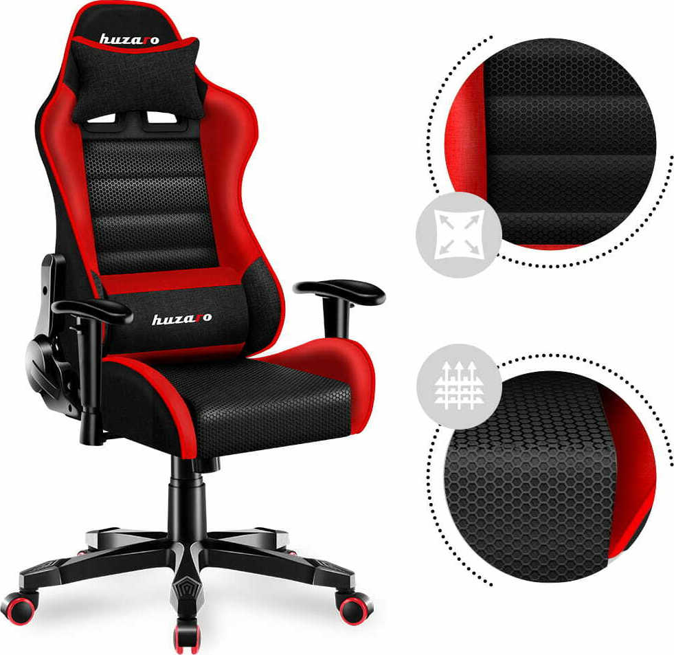 Huzaro Ranger 6.0 Child Καρέκλα Gaming Δερματίνης με Ρυθμιζόμενα Μπράτσα Μαύρο/Κόκκινο - Image 6