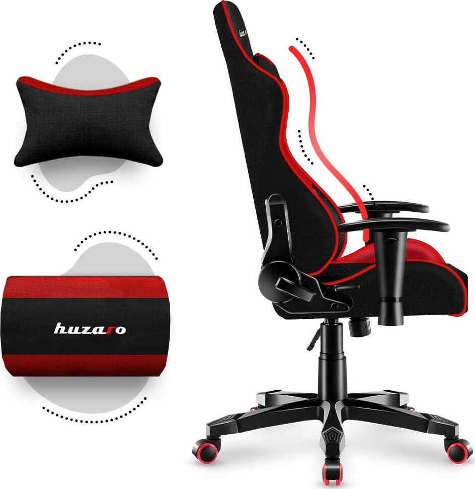 Huzaro Ranger 6.0 Child Καρέκλα Gaming Δερματίνης με Ρυθμιζόμενα Μπράτσα Μαύρο/Κόκκινο - Image 5