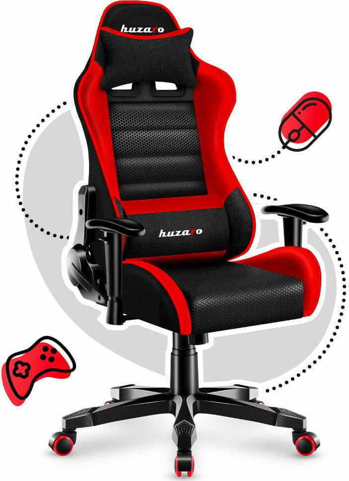 Huzaro Ranger 6.0 Child Καρέκλα Gaming Δερματίνης με Ρυθμιζόμενα Μπράτσα Μαύρο/Κόκκινο - Image 2