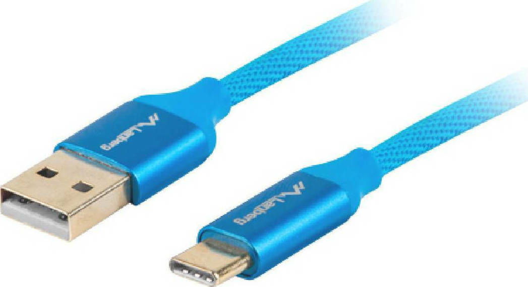 Lanberg Premium QC Braided USB 3.0 Cable USB-C male - USB-A Μπλε 1.8m (CA-USBO-22CU-0018-BL) - Image 2