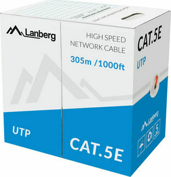 Lanberg U/UTP Cat.5e Καλώδιο Δικτύου Ethernet χωρίς ακροδέκτες 305m Κόκκινο 1τμχ LCU5-10CC-0305-R