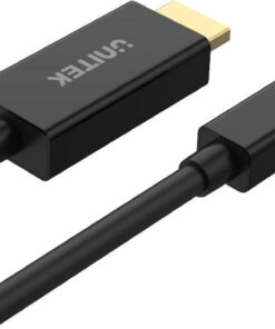 Alternative view of Unitek Cable mini DisplayPort male - HDMI male 2m Μαύρο (V1152A)