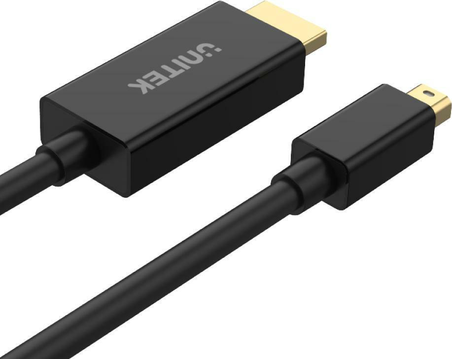 Unitek Cable mini DisplayPort male - HDMI male 2m Μαύρο (V1152A) - Image 2