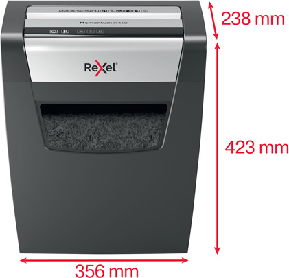Rexel Καταστροφέας Εγγράφων Momentum X410 P4 Cross Cut 10 Φύλλων με Κάδο 23lt - Image 2
