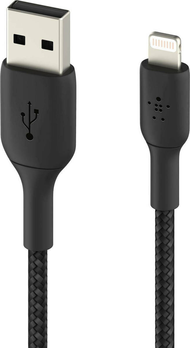 Belkin Coated Mfi Cert USB to Lightning Cable Μαύρο 2m (CAA002BT2MBK) - Image 2