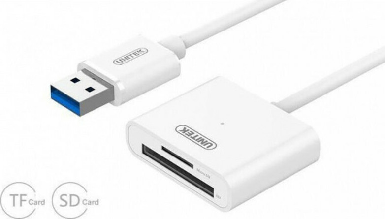 Unitek Card Reader USB 3.0 για SD/microSD Λευκό - Image 2