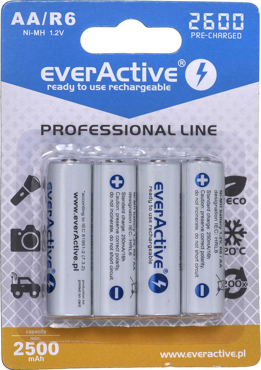 everActive Professional Line AA 2600mAh 1.2V 4τμχ - Image 2