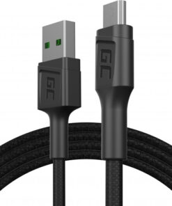 Alternative view of Green Cell Braided USB 2.0 to micro USB Cable Μαύρο 1.2m (KABGC20)
