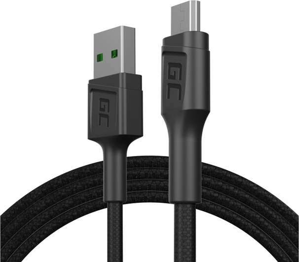 Green Cell Braided USB 2.0 to micro USB Cable Μαύρο 1.2m (KABGC20) - Image 2
