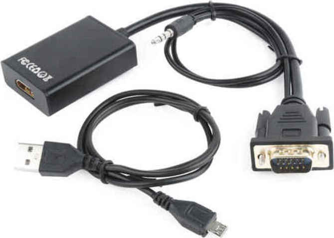 Cablexpert 3.5mm / USB-A / VGA male σε HDMI female 1τμχ (A-VGA-HDMI-01) - Image 2