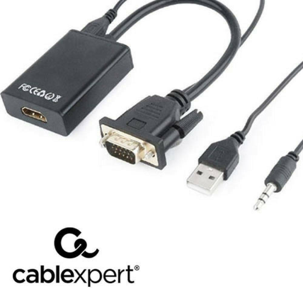 Cablexpert 3.5mm / USB-A / VGA male σε HDMI female 1τμχ (A-VGA-HDMI-01)