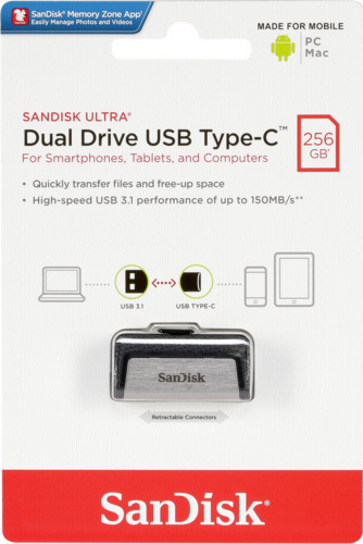 Sandisk Ultra Dual Drive 256GB USB 3.1 Stick με σύνδεση USB-A & USB-C Μαύρο - Image 8