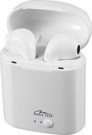Media-Tech MT3589 Earbud Bluetooth Handsfree Ακουστικά με Αντοχή στον Ιδρώτα και Θήκη Φόρτισης Λευκά - Image 5