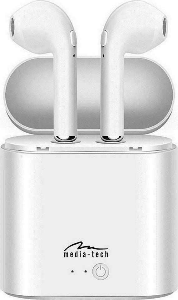 Media-Tech MT3589 Earbud Bluetooth Handsfree Ακουστικά με Αντοχή στον Ιδρώτα και Θήκη Φόρτισης Λευκά