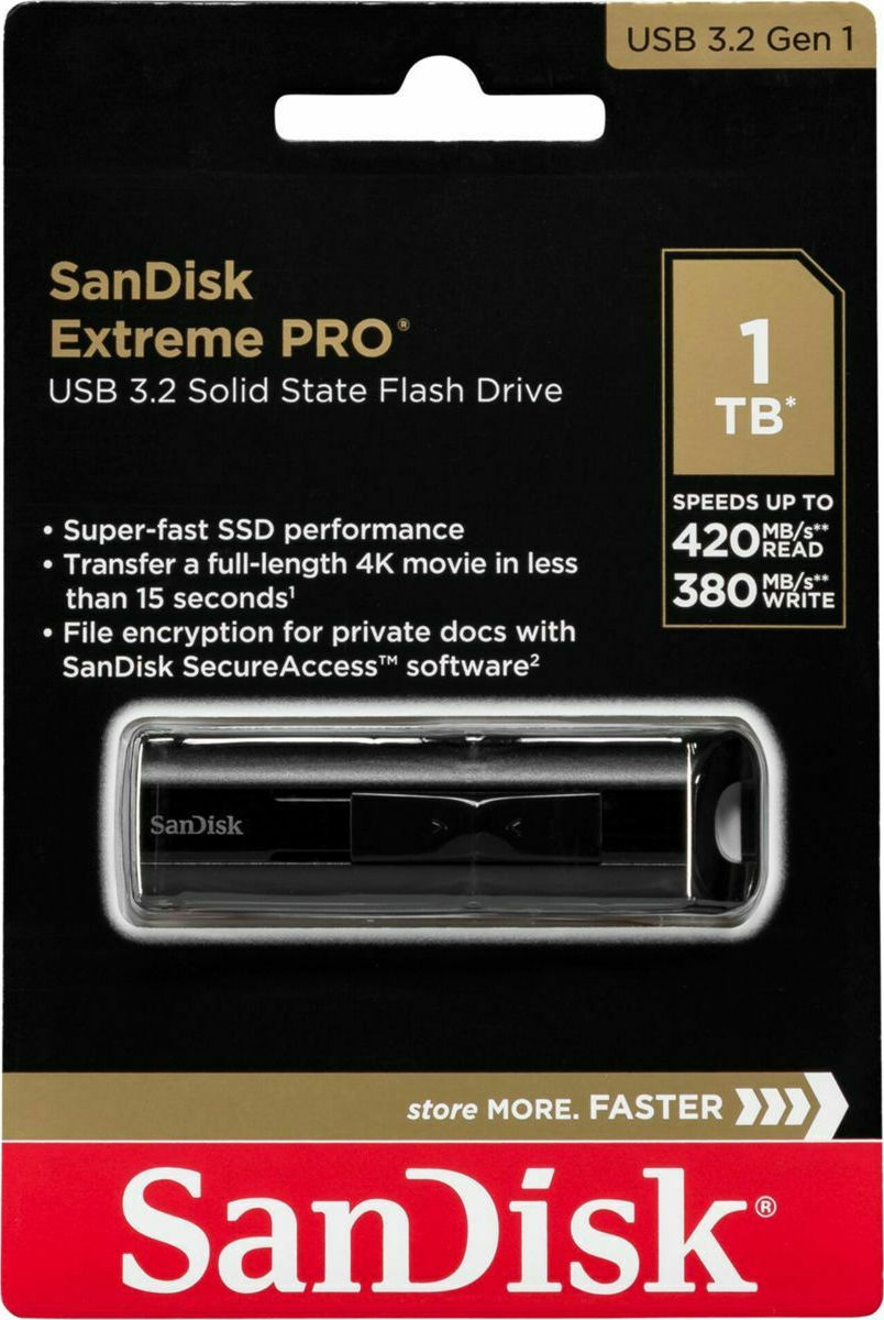 Sandisk Extreme Pro 1TB USB 3.2 Μαύρο - Image 4