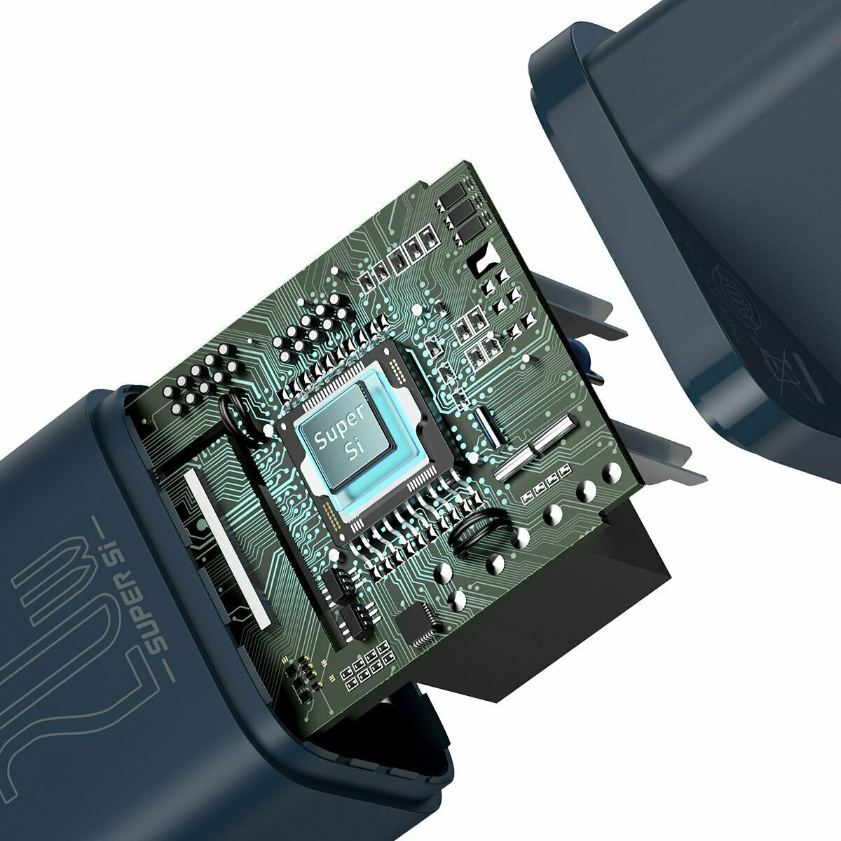 Baseus Φορτιστής με Θύρα USB-C και Καλώδιο USB-C - Lightning 20W Power Delivery Μπλε (Super Si) - Image 7