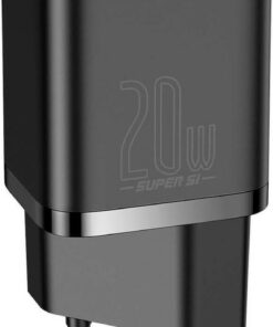 Baseus Φορτιστής Χωρίς Καλώδιο με Θύρα USB-C 20W Power Delivery Μαύρος (Super Si)