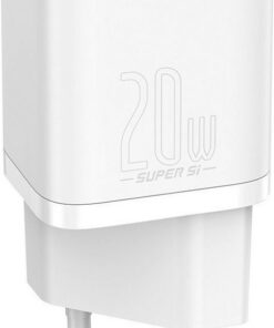 Baseus Φορτιστής Χωρίς Καλώδιο με Θύρα USB-C 20W Power Delivery Λευκός (Super Si)