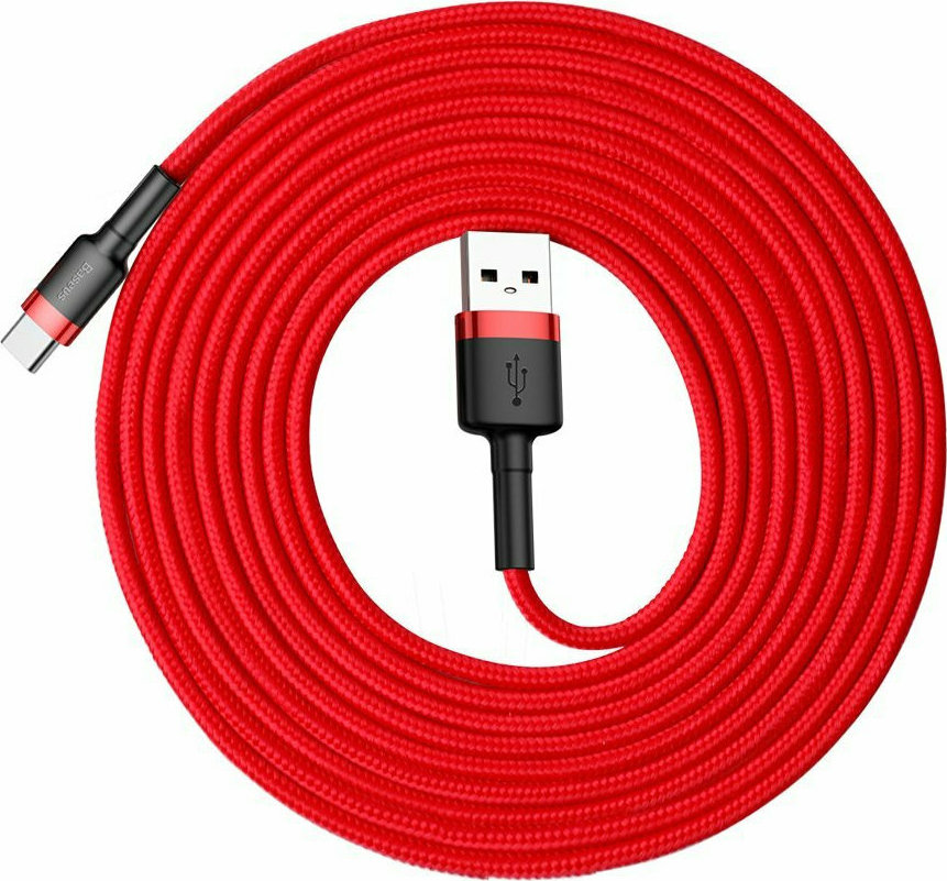 Baseus Cafule Braided USB 2.0 Cable USB-C male - USB-A Κόκκινο 3m (CATKLF-U09) - Image 9