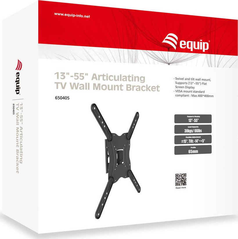 Equip 650405 Articulating Βάση Τηλεόρασης Τοίχου έως 55" και 30kg - Image 2