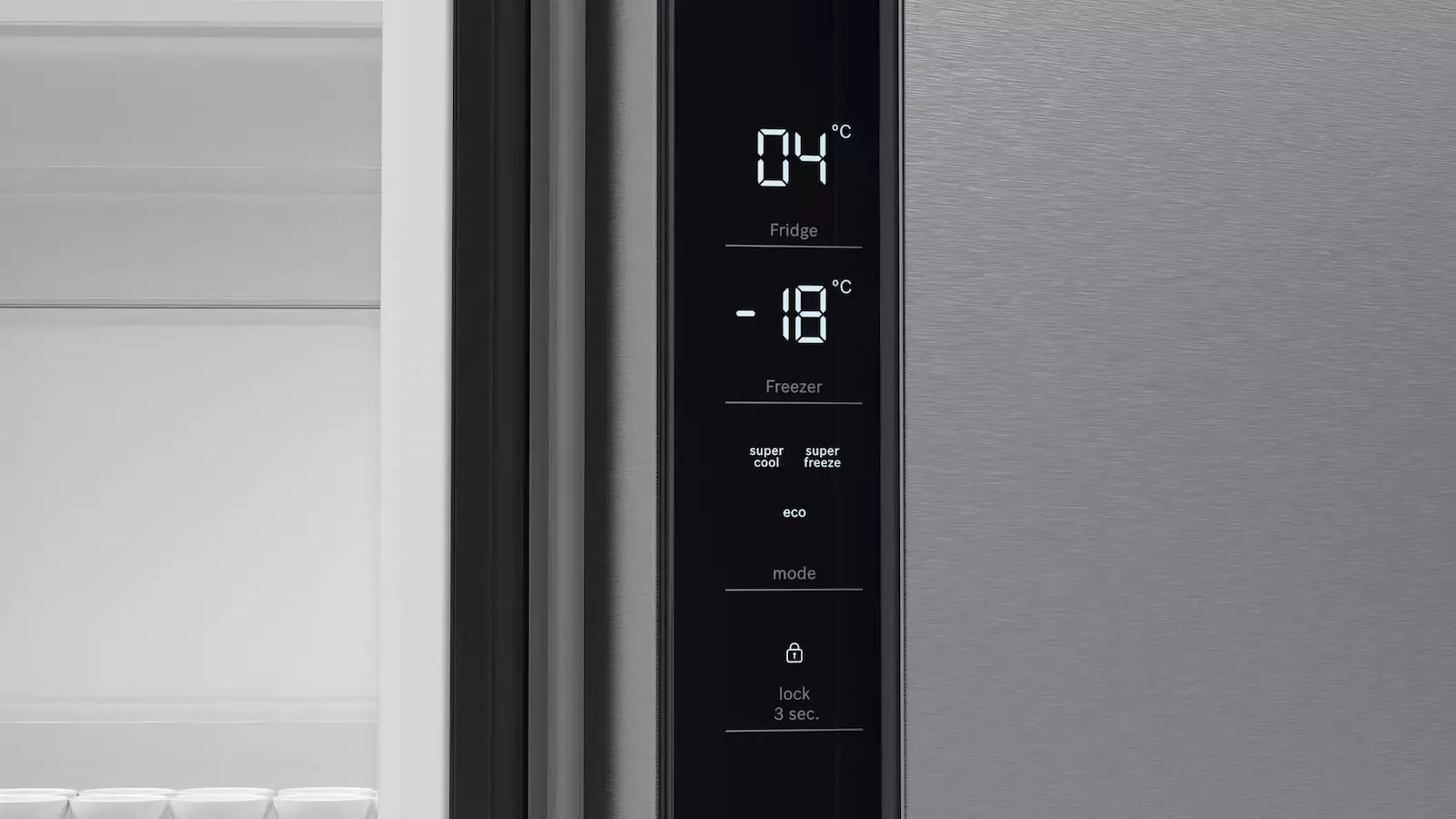 Bosch Ντουλάπα 605lt Total NoFrost Brushed Steel Anti-Fingerprint KFN96VPEA - Image 3